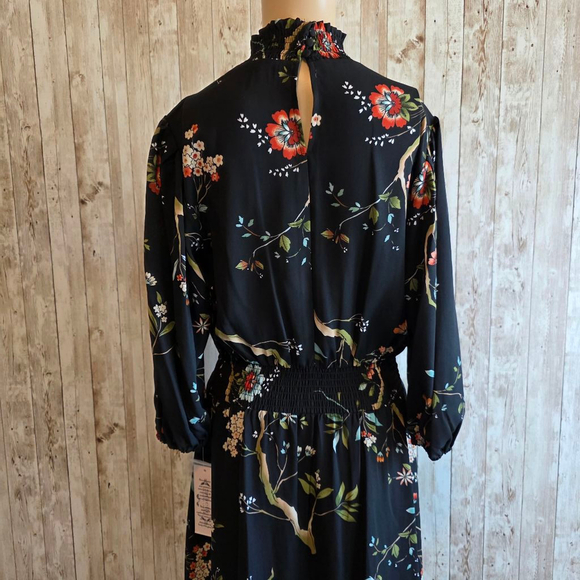 Nanette Lepore Floral Print high low Dress Black - Picture 6 of 10